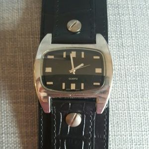 Genuine Leather Black Watch
